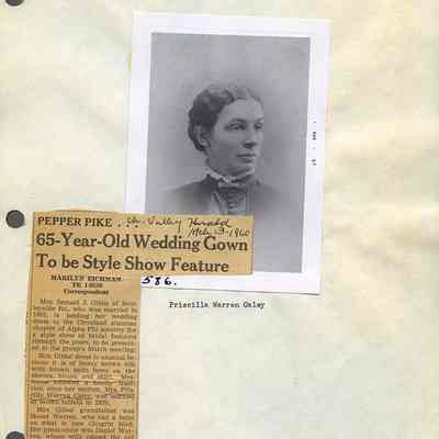 Priscilla Warren Caley with clipping (Scrapbook Excerpt)