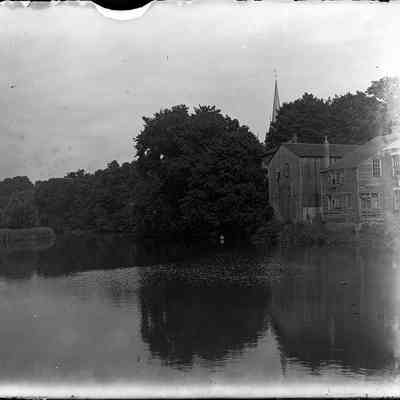 Unidentified Lake with Buildings