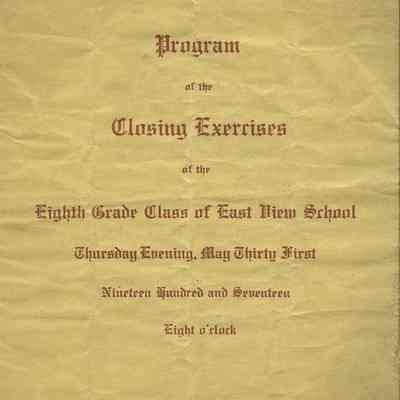 East View School 8th Grade Program, 1917