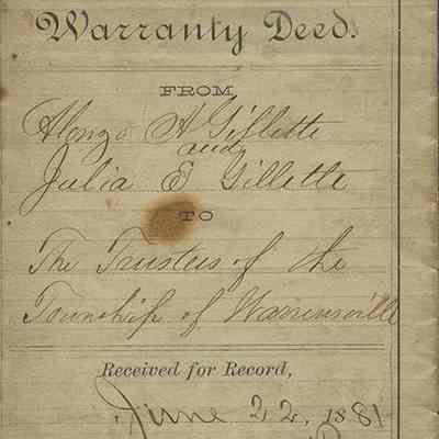Alonzo A. Gillette Deed, 1881