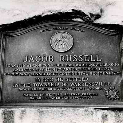 Tablet on Jacob Russell Monument, c.1929