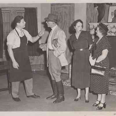 Bruce Herzburn, Oscar Bergmann, Mary Webb, and Mildred Mack in "Mr. Barry's Etchings", 1951