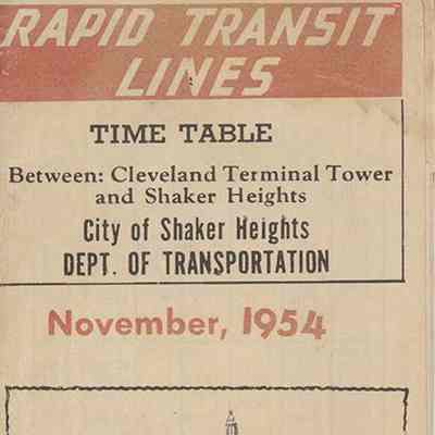 Rapid Transit Lines Time Table, 1954