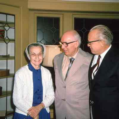 Sister Mildred Barker, Frank Myers, and Meredith B. Colket, Jr.