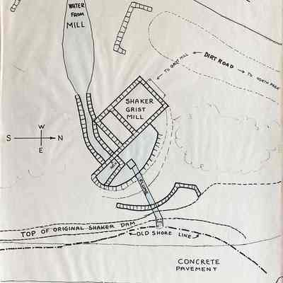Map of Shaker dam at Lower Shaker Lake