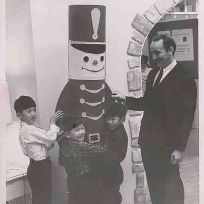 Emerson Wetzel with Three Boys at Halle Brothers Co., 1968
