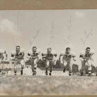 Signed Photograph of Cleveland Browns Players, 1940s