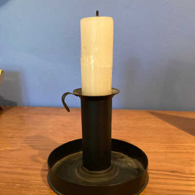 Hog scraper candleholder