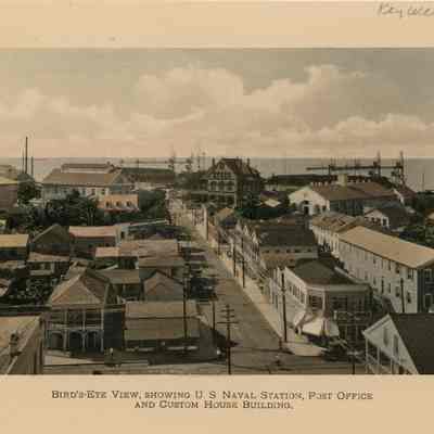 Bird's-Eye View, Showing U.S. Naval Station, Post Office and Custom House Building