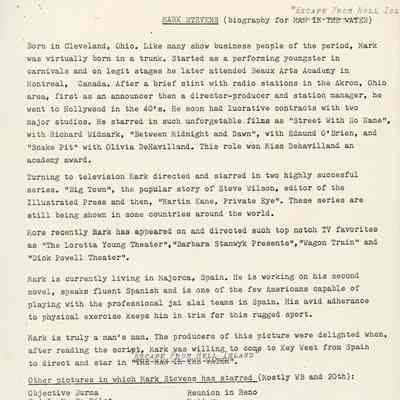 'Escape From Hell Island' Press Packet: © Key West Art & Historical Society