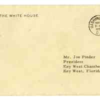 Envelope from The White House Addressed to Joseph Pinder