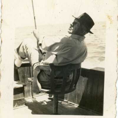 Man in Fedora Fishing