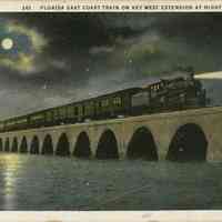 Florida East Coast Train on Key West Extension at Night