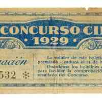 Ernest Hemingway Spanish Raffle Ticket