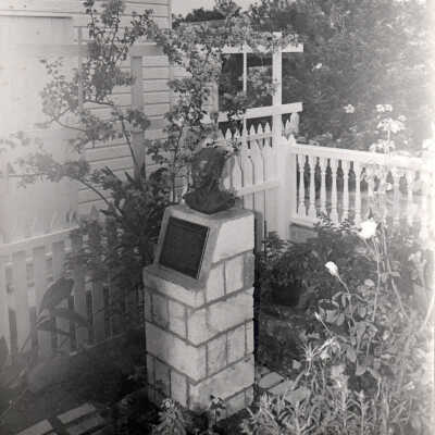 Bust in a garden