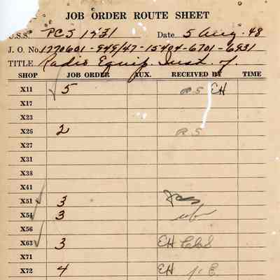 Job Order Route Sheet