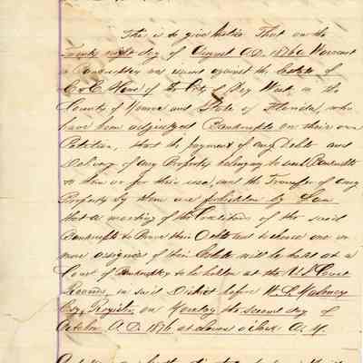 Warrant in Bankruptcy Notice, Page 2: © Key West Art & Historical Society