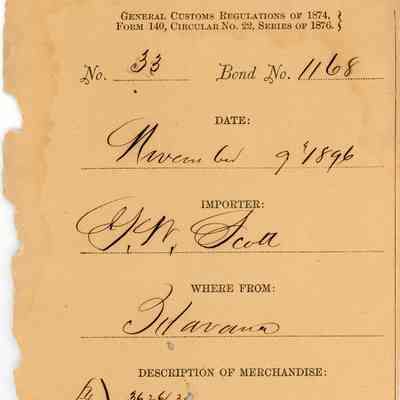 Customs Import Receipt