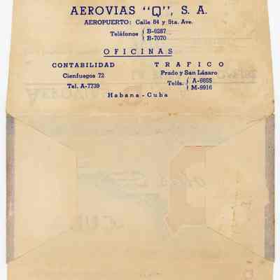 Aerovías Q, S.A. Ticket Envelope: © Key West Art & Historical Society