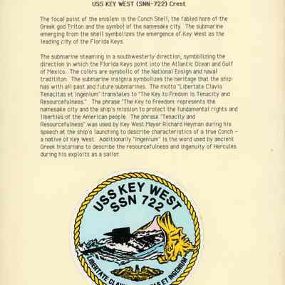 USS KEY WEST (SSN 722) Crest