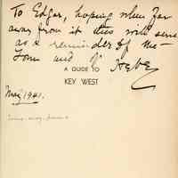          Signed Title Page; © Key West Art & Historical Society
   