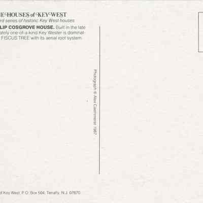 The Philip Cosgrove House: © Key West Art & Historical Society