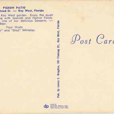Pigeon Patio: © Key West Art & Historical Society