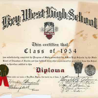 Key West High School Class of 1954 Twenty-Fifth Reunion Program: © Key West Art & Historical Society