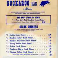 Buckaroo Steak Ranch Menu