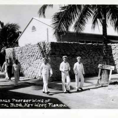Sandbags Protect Wing of Hospital Building, Key West, Florida