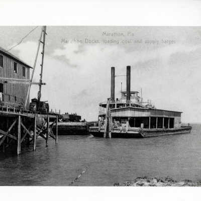 Marathon Docks, Loading Coal and Supply Barges