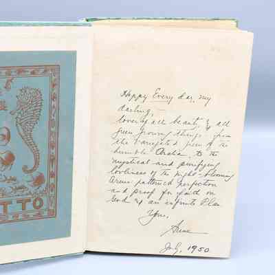 Interior hand written note from Anne Otto to her husband Robert Eugene Otto.: © Key West Art & Historical Society