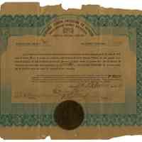 Stock Certificate Compania Cubana-Americana de Aviacion