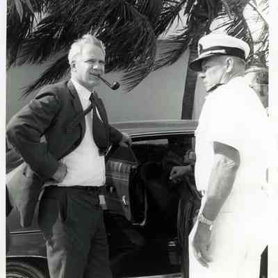 Rear Admiral Jason Maurer and James Schlesinger