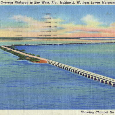 Oversea Highway to Key West, Fla., Looking S.W. from Lower Matecumbe