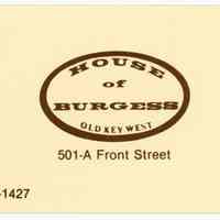 House of Burgess Business Card