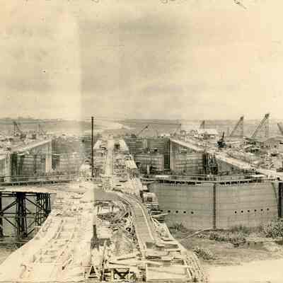 Panama Canal Construction at Gatun Locks