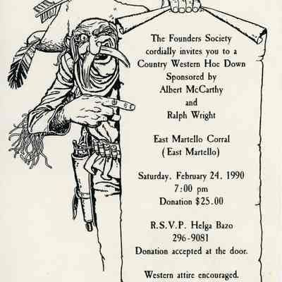 The Founders Society Country Western Hoe Down Invitation