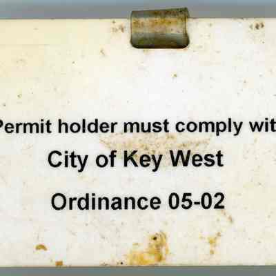 William McKinzie Street Performer Permit: © Key West Art & Historical Society