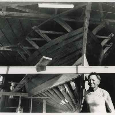 Shipbuilder in Front of Boat