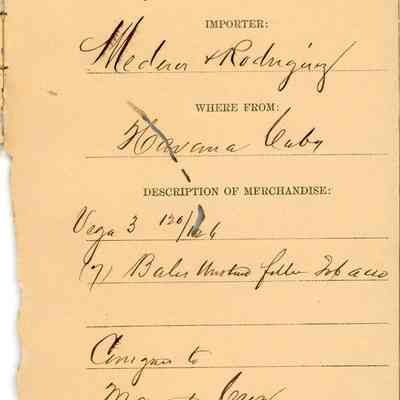 Customs Import Receipt: © Key West Art & Historical Society