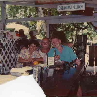 Nancy Loewy and Patrons at Pigeon House Patio Restaurant and Bar