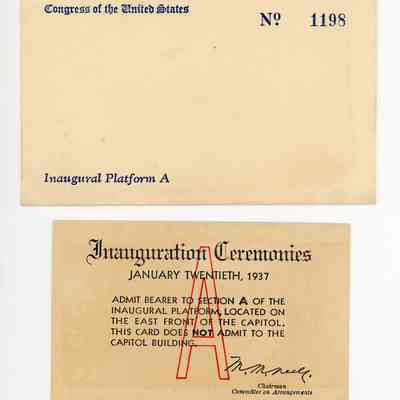 Inauguration Ceremonies Admission Card