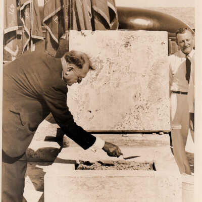 Laying Cornerstone of Hurricane Monument