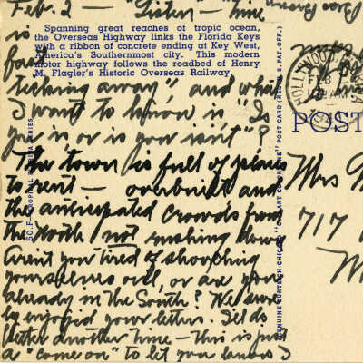 Oversea Highway to Key West, Fla., Looking S.W. from Lower Matecumbe: © Key West Art & Historical Society