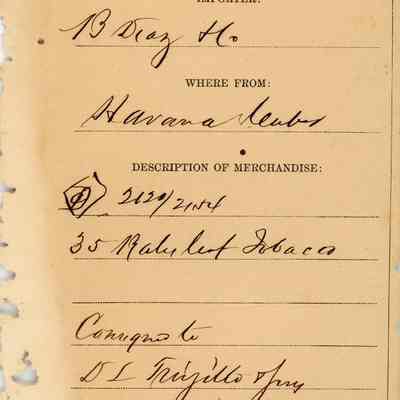 Customs Import Receipt: © Key West Art & Historical Society