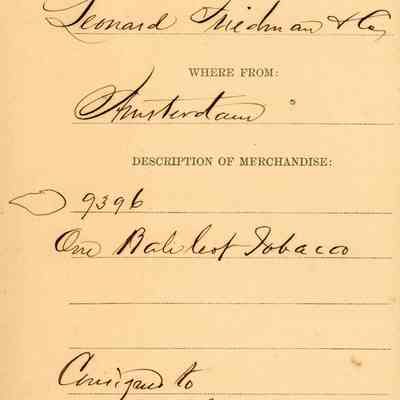 Customs Import Receipt: © Key West Art & Historical Society