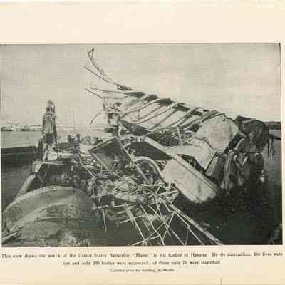 USS MAINE and Battle Flags