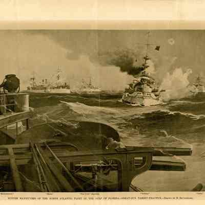 Winter Maneuvers of the North Atlantic Fleet in the Gulf of Florida - Great Gun Target Practice