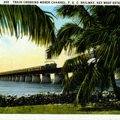 Train Crossing Moser Channel, F.E.C. Railway, Key West Extension, Florida